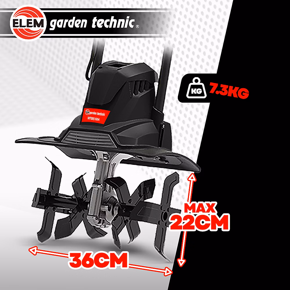 Motobineuse electrique 1050W 4 fraises Elem Garden
