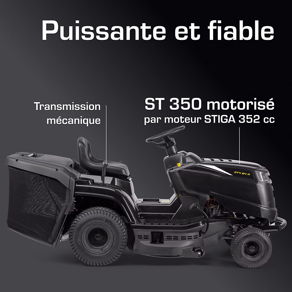 Tondeuse autoportee ejection arriere ALPINA AT4 84A 352 cm3 l.84 cm